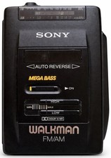 Sony Walkman FM/AM Mega Bass Auto Reverse - Radio Works -Cassette Spins No Audio