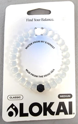 Lokai Classic Clear Bracelet Medium Water From Everest Mud From Dead Sea New - Image 1 of 2