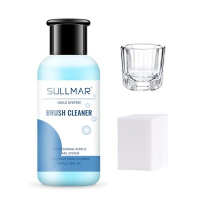 SULLMAR Acrylic Nail Brush 1.35 Fl Oz (Pack of 1), Cleaner Kit