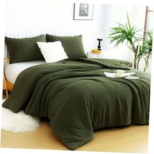 Ultra-Soft Olive Green Queen Comforter Queen/Full 92"x88" Dark Olive Green