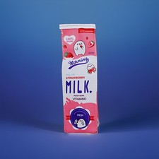 Milk Carton Pencil Case Pen Holder Kid School Supply Strawberry Storage Bag Cute