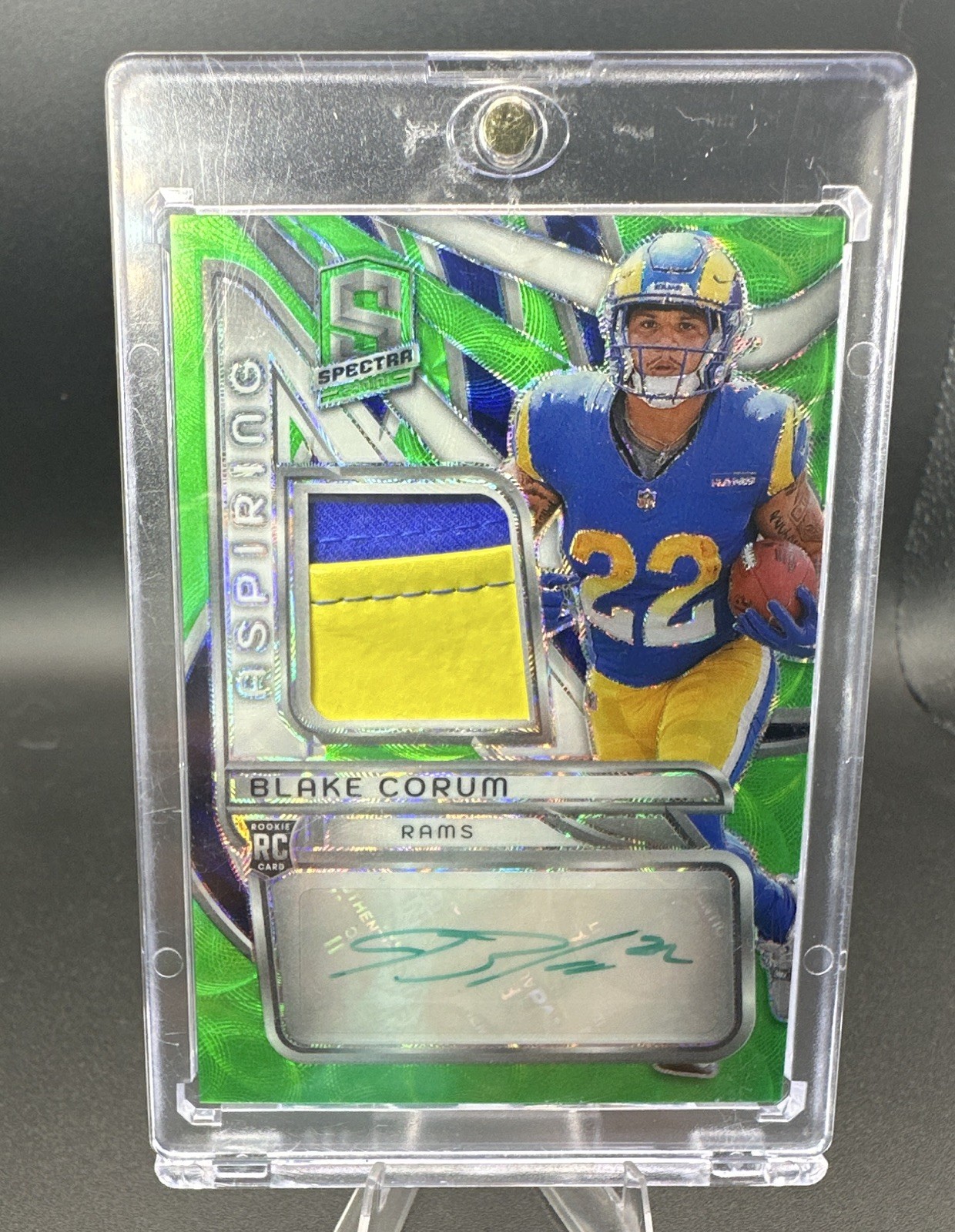 Blake Corum Panini Spectra Aspiring Patch Autographs #APABCM Base