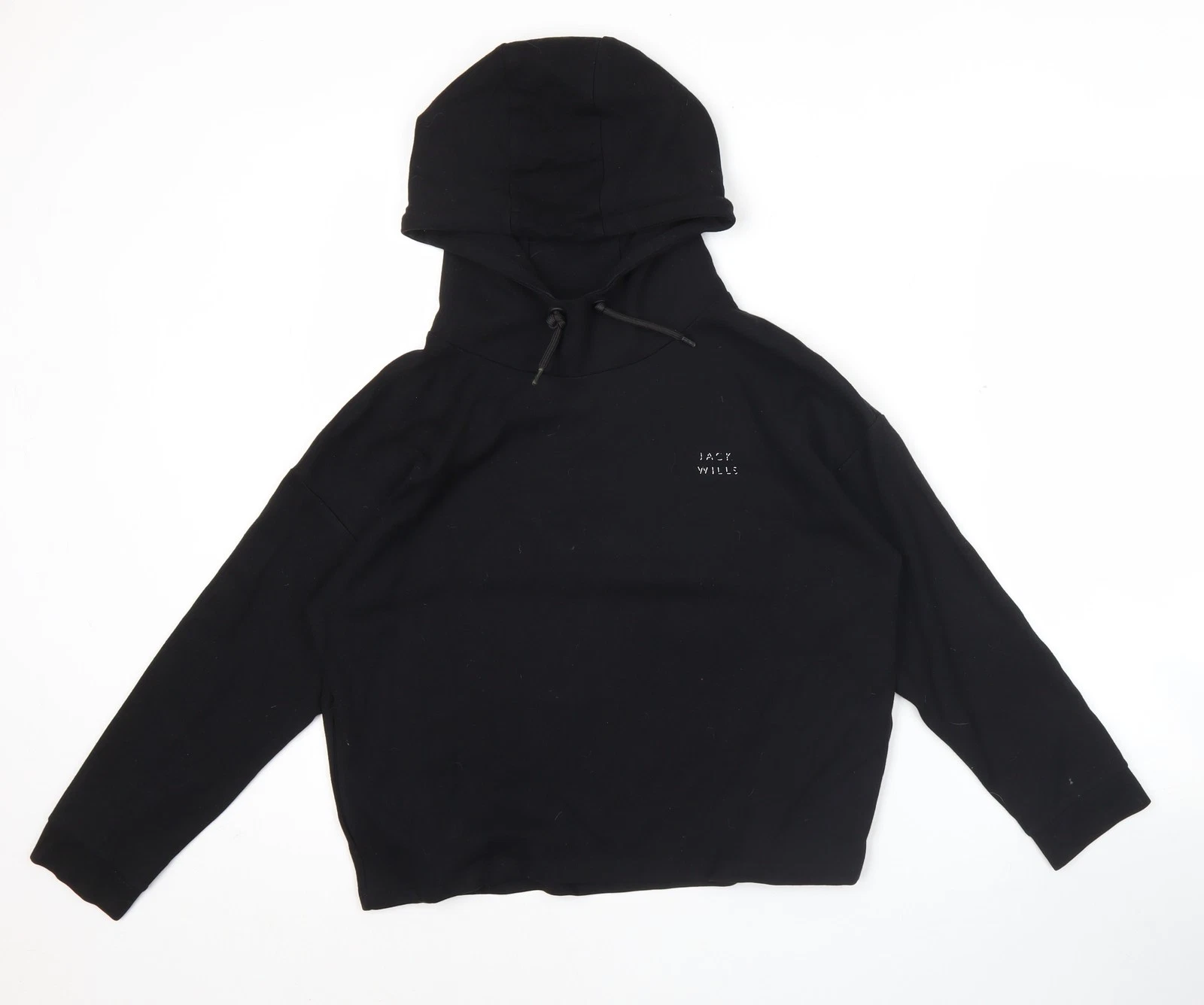 Jack Wills Womens Black Pullover Hoodie Size 6 Regular Fit