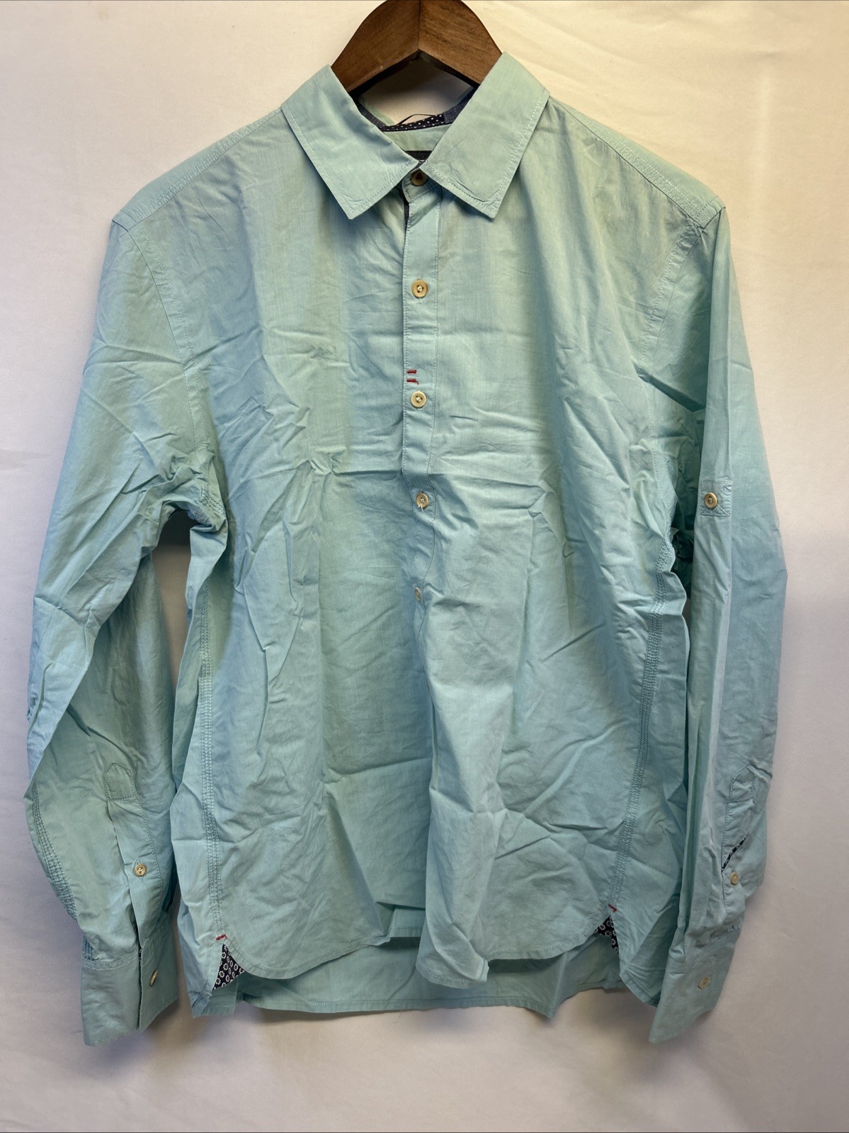 Robert Graham Button Up Blue Solid Long Sleeve Ca… - image 9