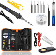 Saldatore a Stagno 80W Kit 15 in 1 Con Interruttore ON/OFF, Temperatura Regolabi