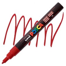 Posca Markers Paint Marker, Dark Red Paint, 3M Fine Tip, Opaque Ink, Red Acrylic