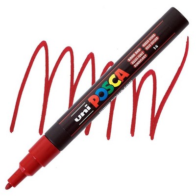 Posca Markers, Paint Marker, Dark Red Paint, 3M Fine Tip, Opaque Ink, Acrylic