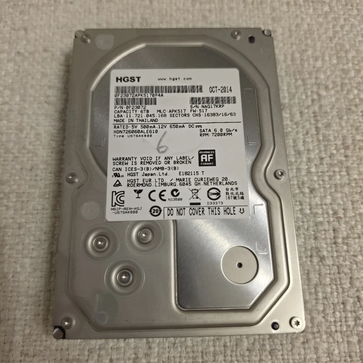 HGST Internal Hard Disk Drives 6 TB Storage Capacity for sale | eBay