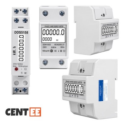 Digital Stromzähler Wechselstromzähler Zähler Wattmeter  Hutschiene Solarpanel