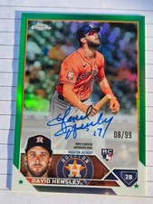 2023 Topps Chrome - Rookie Autographs David Hensley #RA-DH Green Refractor...