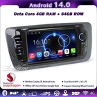 Qualcomm 64G Android 14 Car Stereo GPS Sat Nav IPS 4G BT5.1 SWC Radio Seat Ibiza 6j