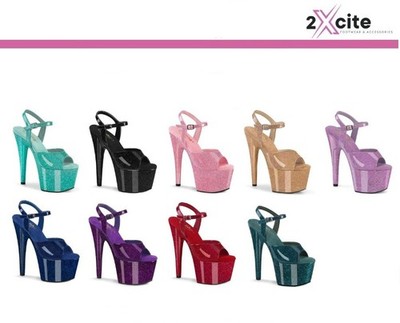 Pleaser High Heel Tanzschuhe Sandalen Riemchen Damen Glitzer Adore 709GP