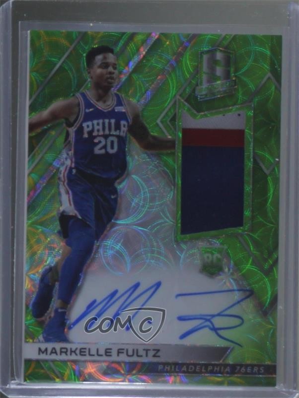 2017-18 Spectra Jersey Neon Green Prizm 38/49 Markelle Fultz Rookie Auto RC 2h4