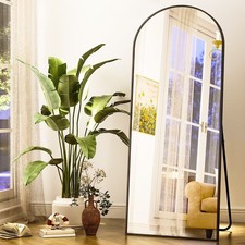 64 Black Arched Full Length Mirror   Floor St...