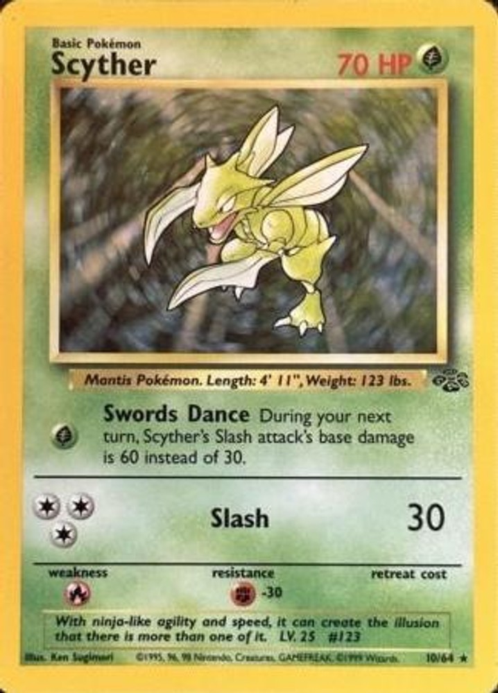 Pokemon Scyther (10) [JU - 10/64] Unlimited Holofoil Holo Rare DM