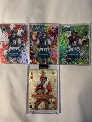 Kyle McCord Wild Card Lot With 3 Rookie Splats And 1 Gold Vinyl 5 Card Draw