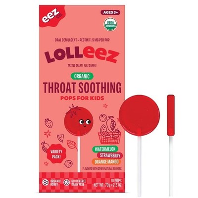 by EEZ Co. Organic Throat Soothing Variety Pack Lollipops for Kids, 10 Count