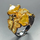 Handmade 6 ct+ Yellow Sapphire Ring 925 Sterling Silver Size 8 /R465069
