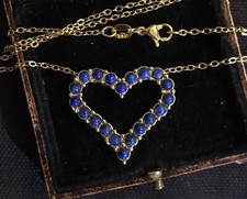 Vintage Style Afghan Natural Lapis lazuli Necklace 18K Gold Plated