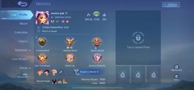 Mobile Legends Acc (333 Skins , 110 Hero s unlocked )