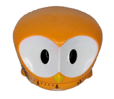 60 Minute Big Eyed Owl Cute Cartoon Kitchen Timer Orange