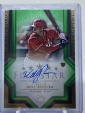 2023 Topps Five Star Will Benson Green Rookie Card On-Card Auto #10/15 - Reds