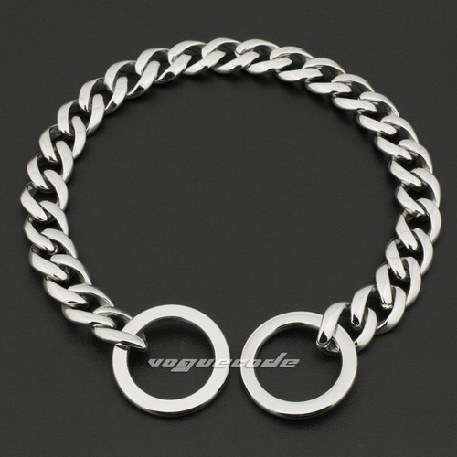 Luxury Dog Pet Training Collar Stainless Steel 15mm Width Cuban Chain 5A011 BZ - Picture 4 of 18