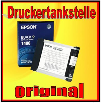 original Epson Black INK Cartridge Patrone T486 Stylus Pro 5500 schwarz OVP NEU