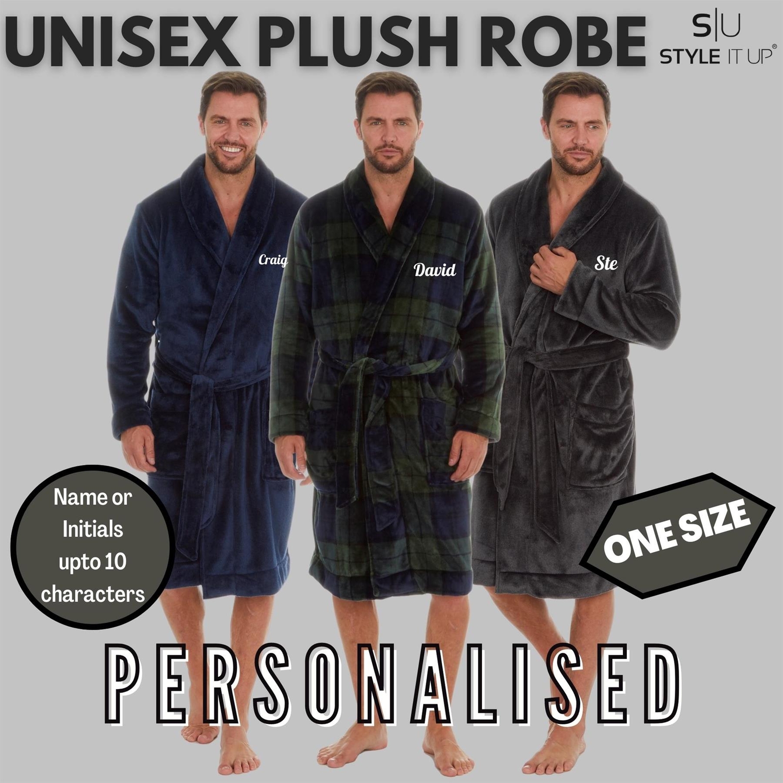 next mens personalised dressing gown