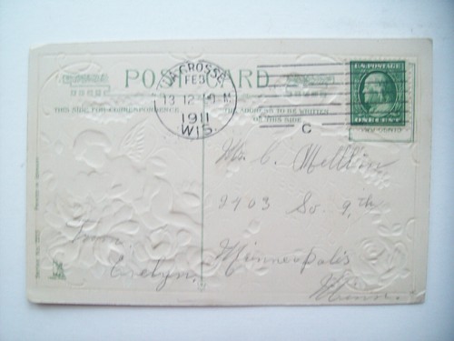 Gruß von St. Valentin Rosen, Vergissmeinnicht Valentin Winsch Postkarte - Bild 2 von 2