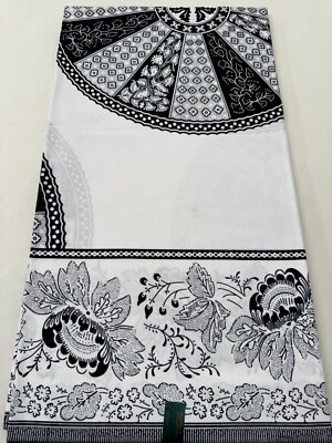 Black  & White  African  Ankara  Wax Print, 100% Cotton, Sell by 6 Yards