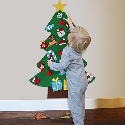 Aytai DIY Felt Christmas Tree Set with Ornaments for Kids, Xmas Gifts