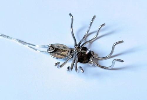 Huge Handcrafted Sterling Silver Turquoise Spider Pin Brooch Or Necklace EUC! - Picture 8 of 11