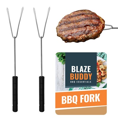 1-3 BBQ Gabel Edelstahl Fleischgrill Marshmallow Toaststäbchen für Feuerstelle
