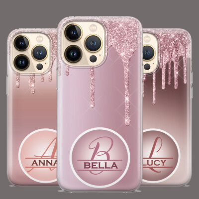 Personalisiert Schwarz Weib Blumen Schutzhülle Handyhülle für iPhone 17 16 15 14