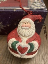 Santa Heart Round SGE Christmas Ornament Hanging