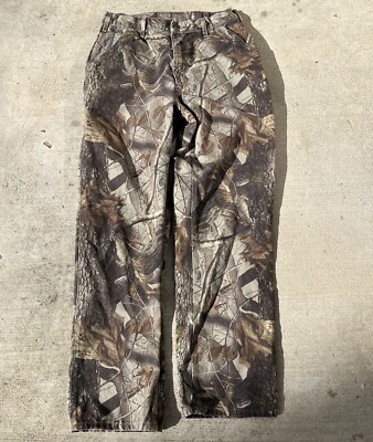 CARHARTT B158 CMO RealTree Hardwoods Jeans Men 34x34 Camo Dungaree