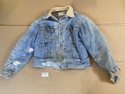 AWESOME Vintage Coat Jean Jacket Storm Rider Lee LINER 5F59