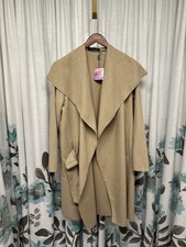 Chicwish Tan Beige Wool Blend Duster Coat Belt Nwt Pockets Size Xl