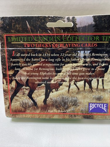 Remington Metal Tin Double Deck Playing Cards Nostalgic Limited Edition - Picture 7 of 13