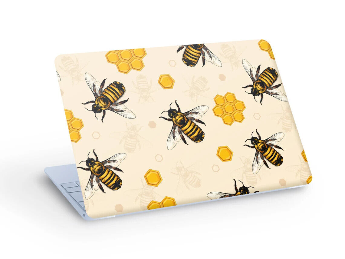 BEES & Honeycomb LAPTOP SKIN Decal Sticker, Bees Laptop Skin Decal - Custom Size