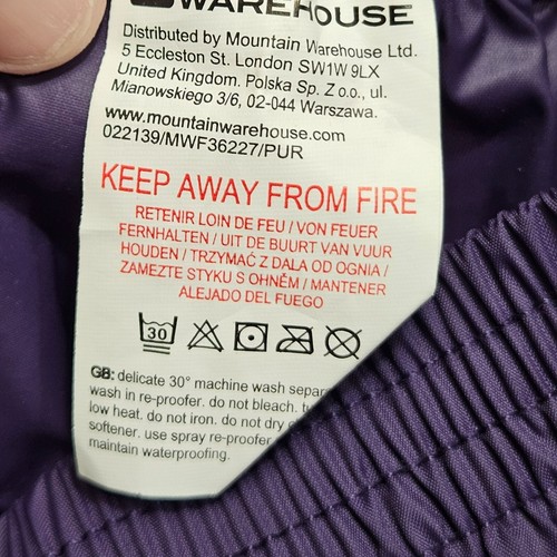Mountain Warehouse Isodry Waterproof Pants 13 Yrs Purple Elastic Waist Adventure - Picture 9 of 10