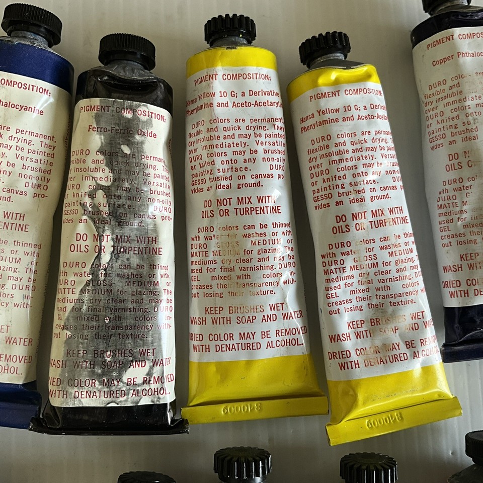 Duro Artist Acrylic Paint Vintage 10 Tubes Nearly Full eBay