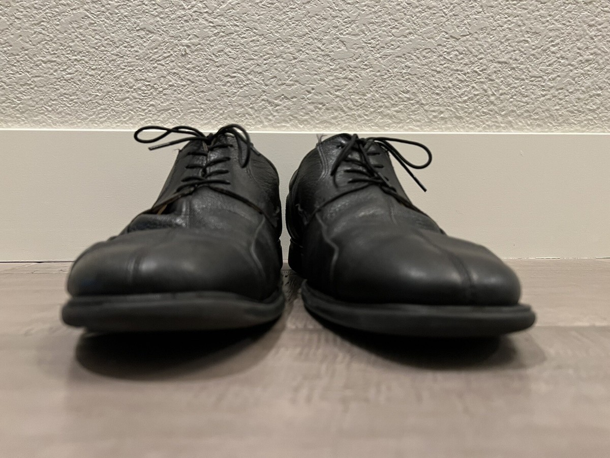 Studio Belvedere Bay Bridge Mens Sz 15 D Black Pebble Leather Oxford Formal Shoe Studio Belvedere Bay Bridge Black Leather Mens Oxford Dress  main image 4