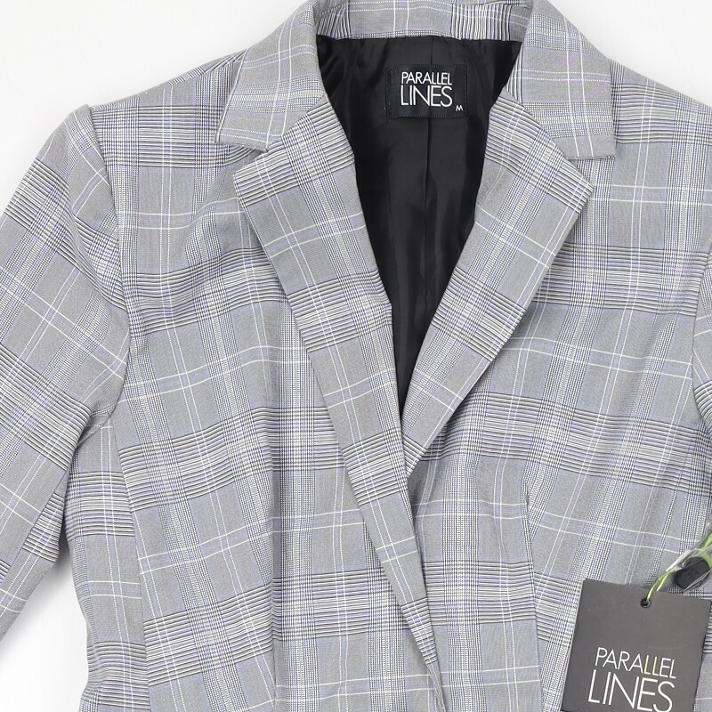 Parallel Womens Grey Geometric Jacket Blazer Size… - image 5