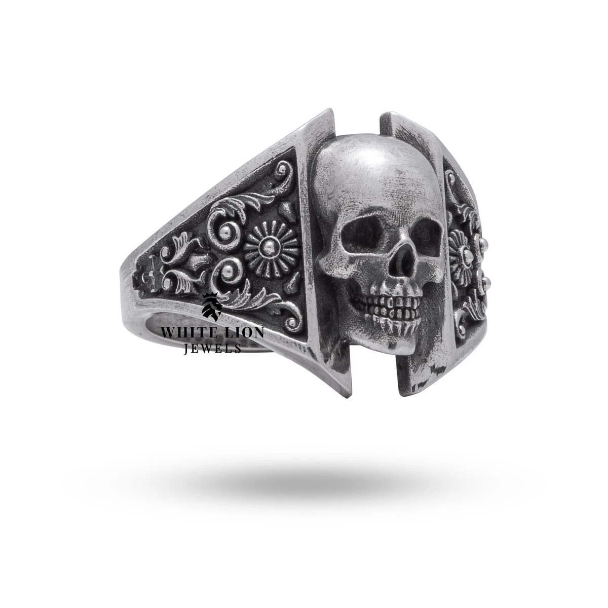 Bague Tête De Mort En Argent 925 Massif - Tailles 62/64, Style Gothique Unisexe - Neuf