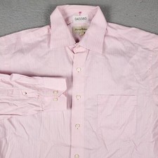 Tommy Bahama Shirt Mens 16 Pink Striped Dress Button Up Long Sleeve