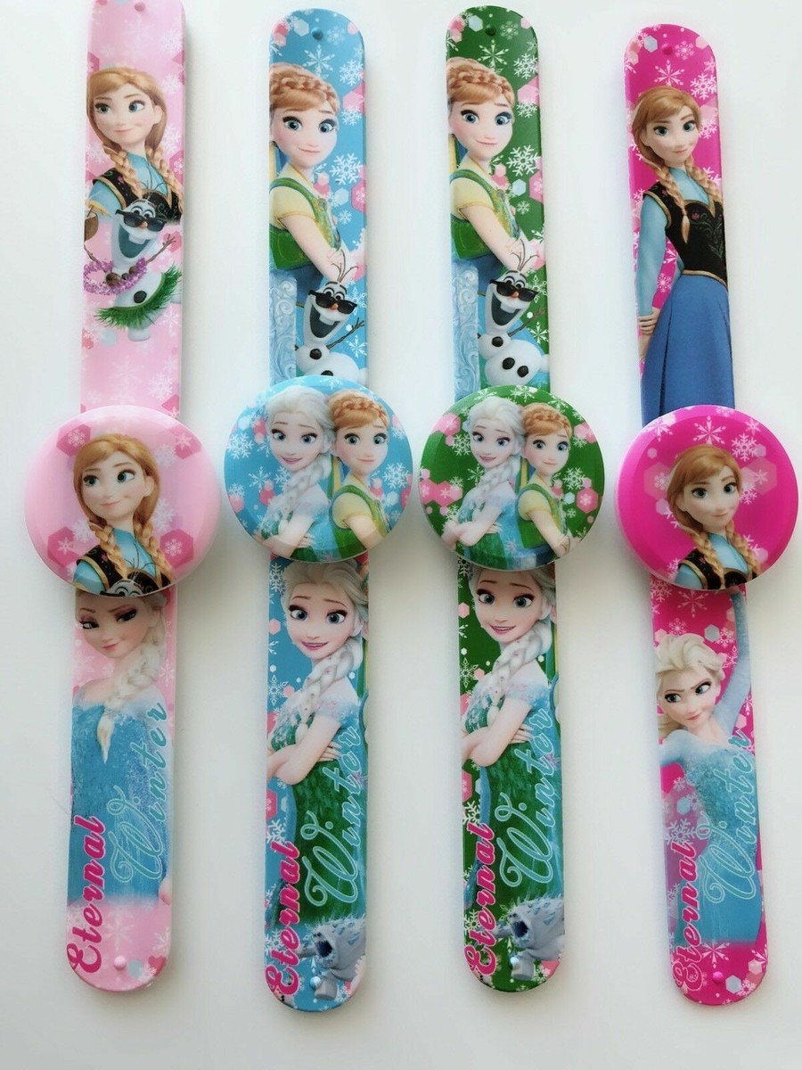 1x Girl Kid Children Frozen Elsa Anna Wrist Snap on Slap band LED