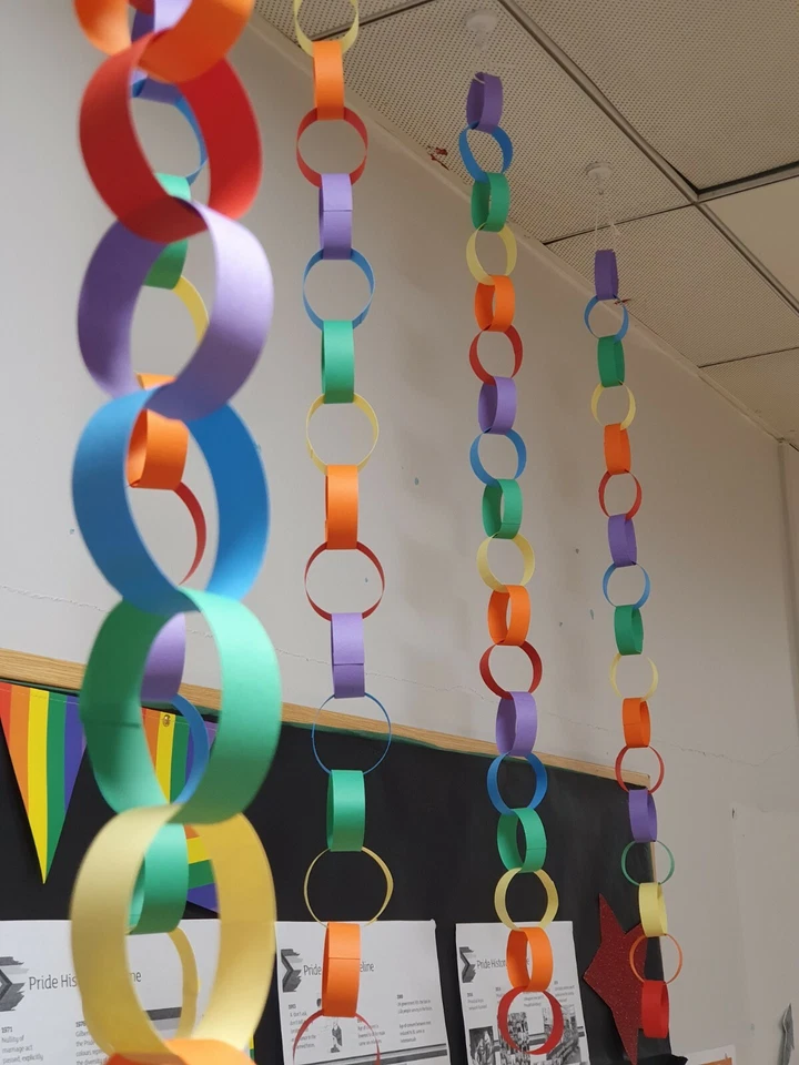   CHRISTMAS RAINBOW COLOURS PAPER CHAINS  BUY 2 SETS& Get an extra......    - Image 3 of 4