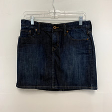 Vintage Gap Jeans Denim Dark Wash Blue Short Skirt Size 4